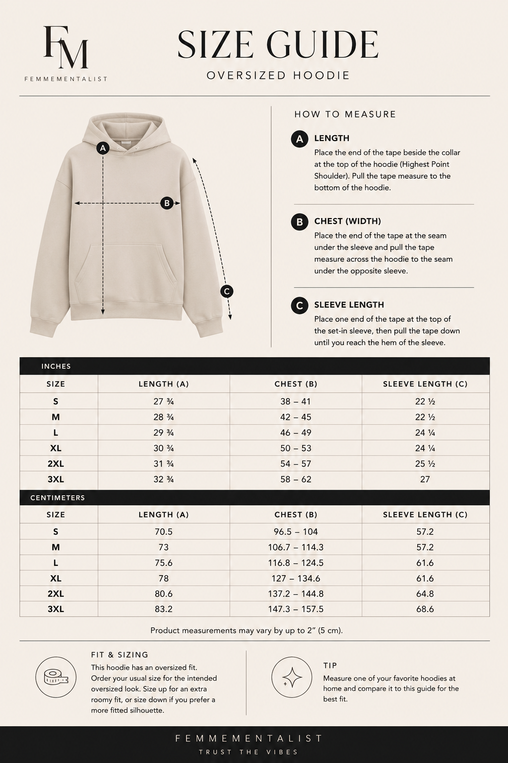 Trust the Vibe. Oversized Hoodie